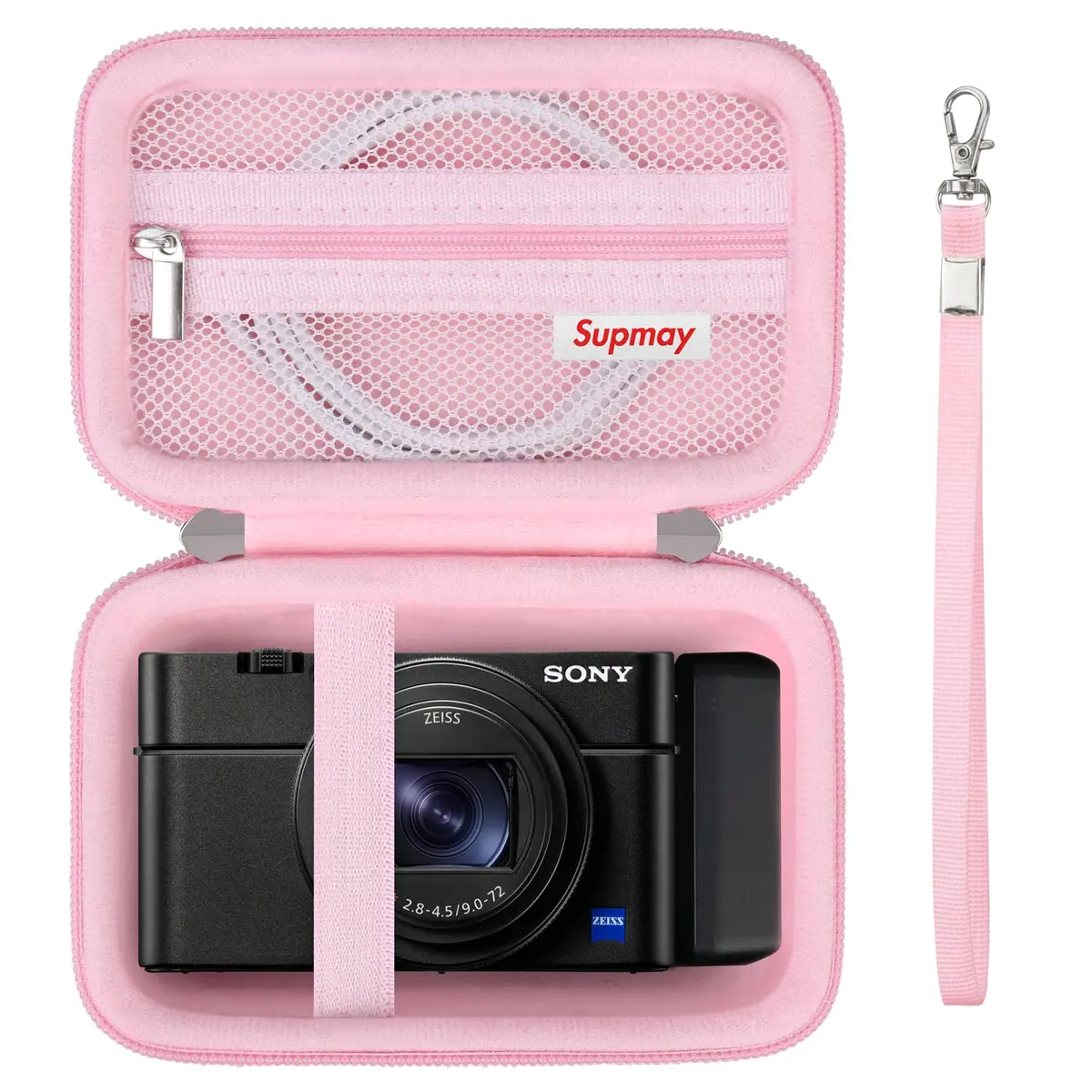 Supmay Pink Camera Case for Sony RX100 VII/VI/V/IV/III Cameras | Compact Travel Pouch with Zipper Mesh Pocket - main product image