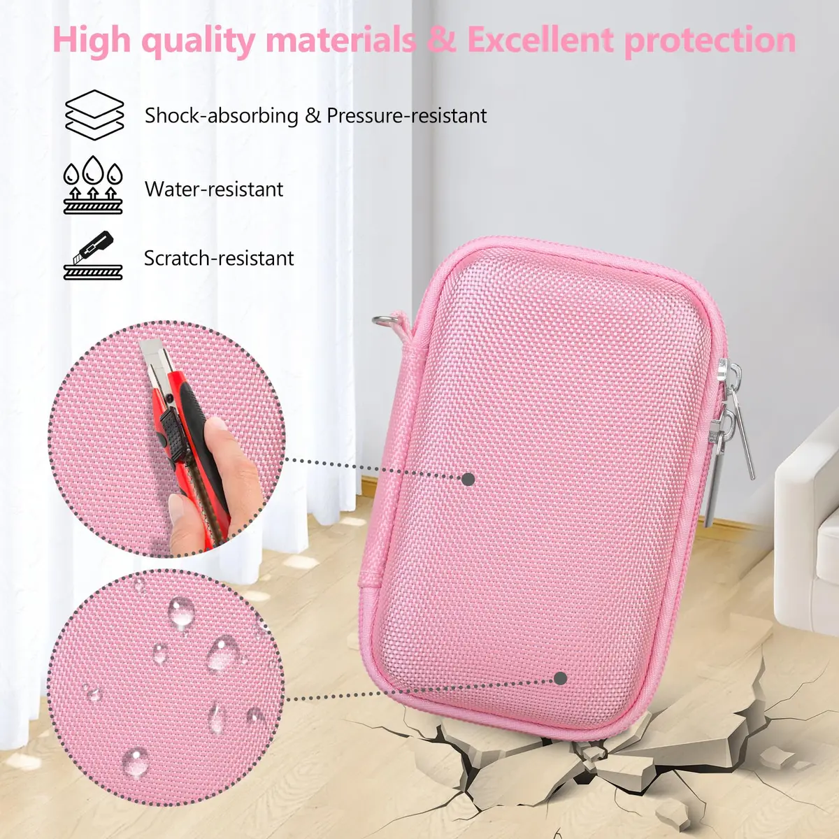 Supmay Pink Camera Case for Sony RX100 VII/VI/V/IV/III Cameras | Compact Travel Pouch with Zipper Mesh Pocket - view 4