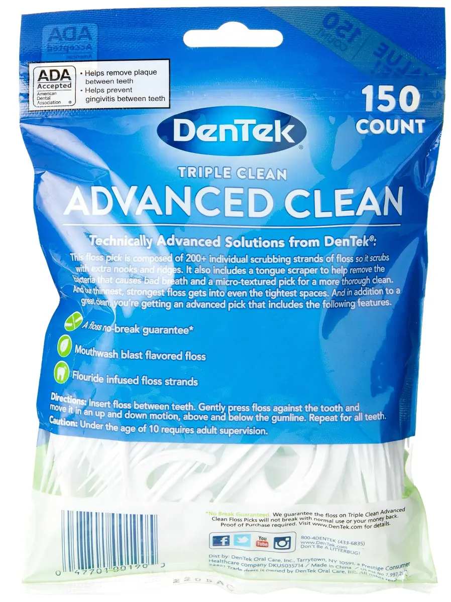 Efferdent Retainer Cleaning Tablets & DenTek Floss Picks 150 Count | Kills 99.99% Bacteria - view 7