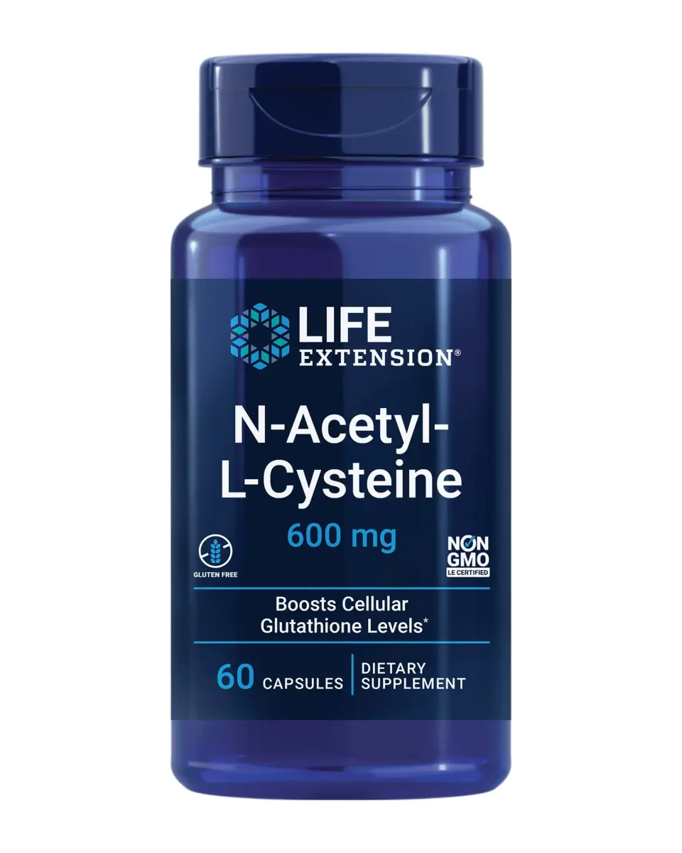 Life Extension N-Acetyl-L-Cysteine (NAC) 600 mg & DHEA 25 mg | Immune, Respiratory, Hormone Balance Support | 60 Capsules - view 2