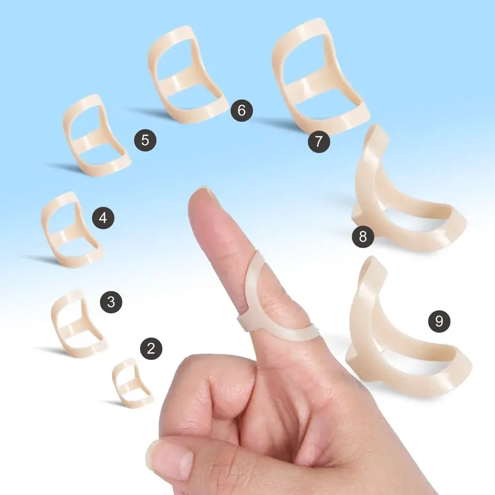 UAKIKAU Oval Finger Splint 8 pcs, Medium (1.5-2.7 Inches) | Supports Mallet, Trigger, Arthritis Fingers - view 2