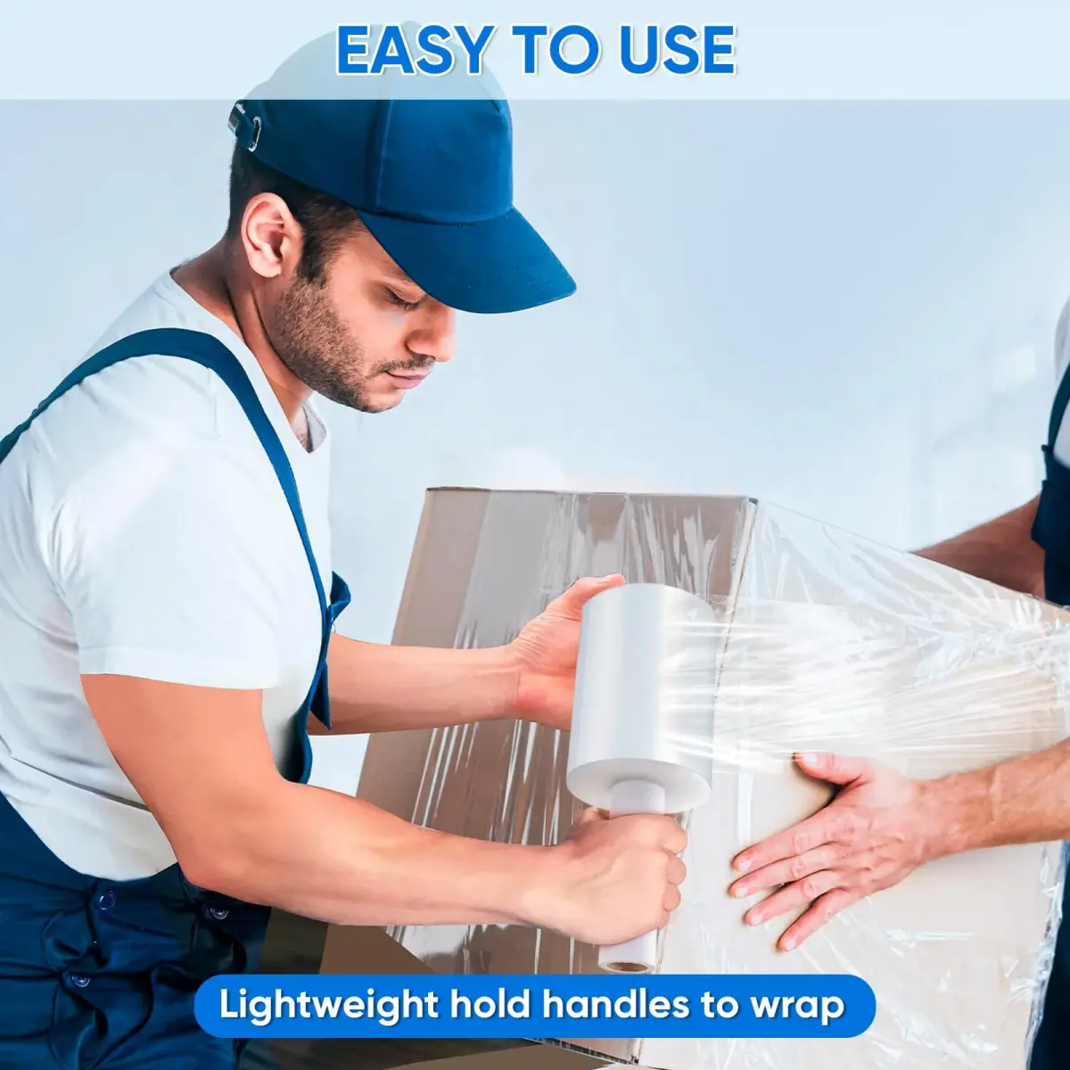 TICONN Clear Stretch Wrap Film Roll 1000ft x 5 Inch with Handles | Industrial Strength Pallet Wrap for Shipping & Moving - view 7
