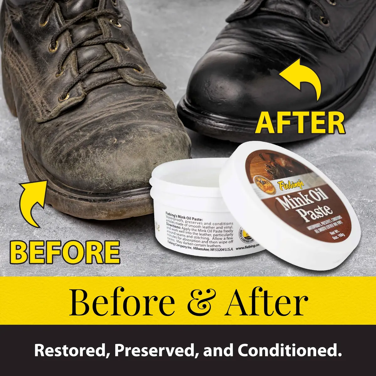 Fiebing's Mink Oil for Leather Boots 2 Pack | Waterproof & Preserves Leather (6 oz Each) - view 3