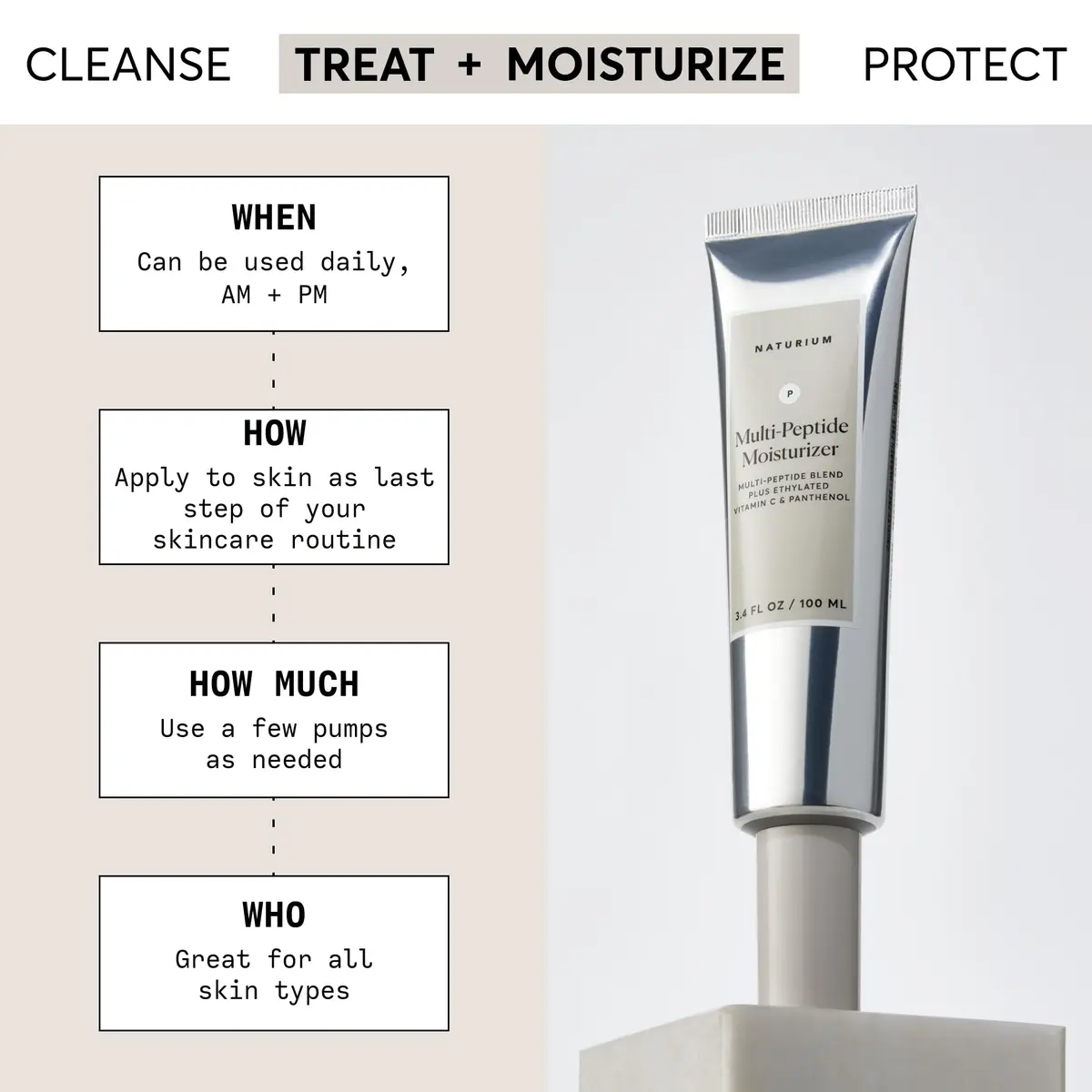 Naturium Multi-Peptide Moisturizer Jumbo, Hydrating & Smoothing Skin Care, 255 ml (8.5 fl oz) | Clinically Effective Formula - view 2