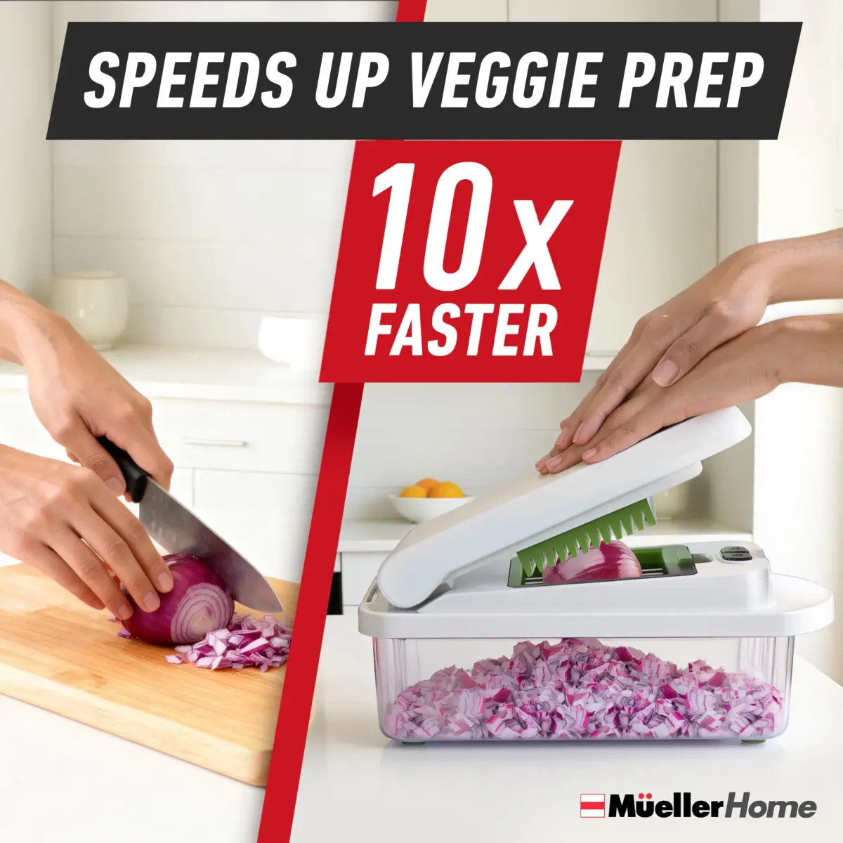 JANSKA Pro-Series 10-in-1 Vegetable Chopper with Container, 8 Stainless Steel Blades | 2.46 lb (1.13 kg) Kitchen Tool - view 3