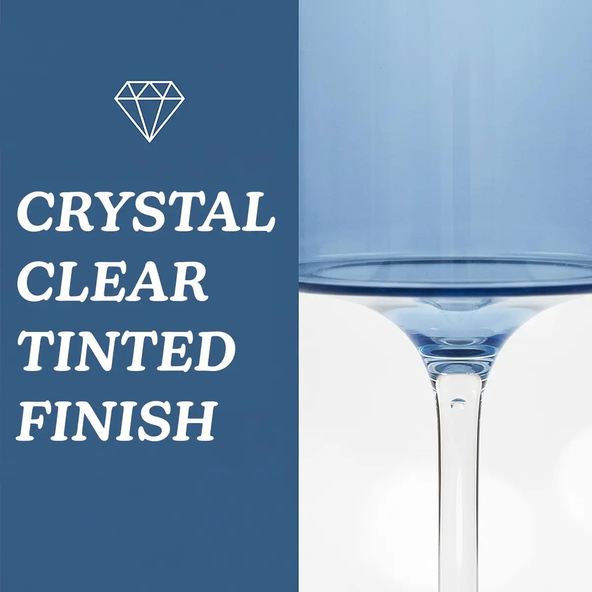 BLUESKY Blue & Clear Two-Tone Wine Glass Set - 14 Oz (5 Pieces) | Elegant, Sophisticated Design for Upscale Events & Gifting - view 3