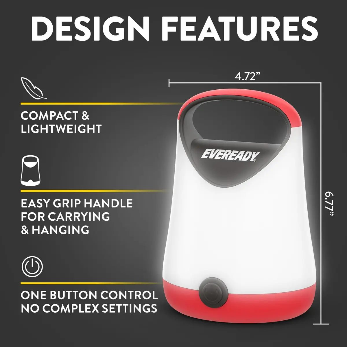 Eveready LED Camping Lantern X-250 (2-Pack, 250 Lumens) | 100 Hour Run-time, Water Resistant - view 3