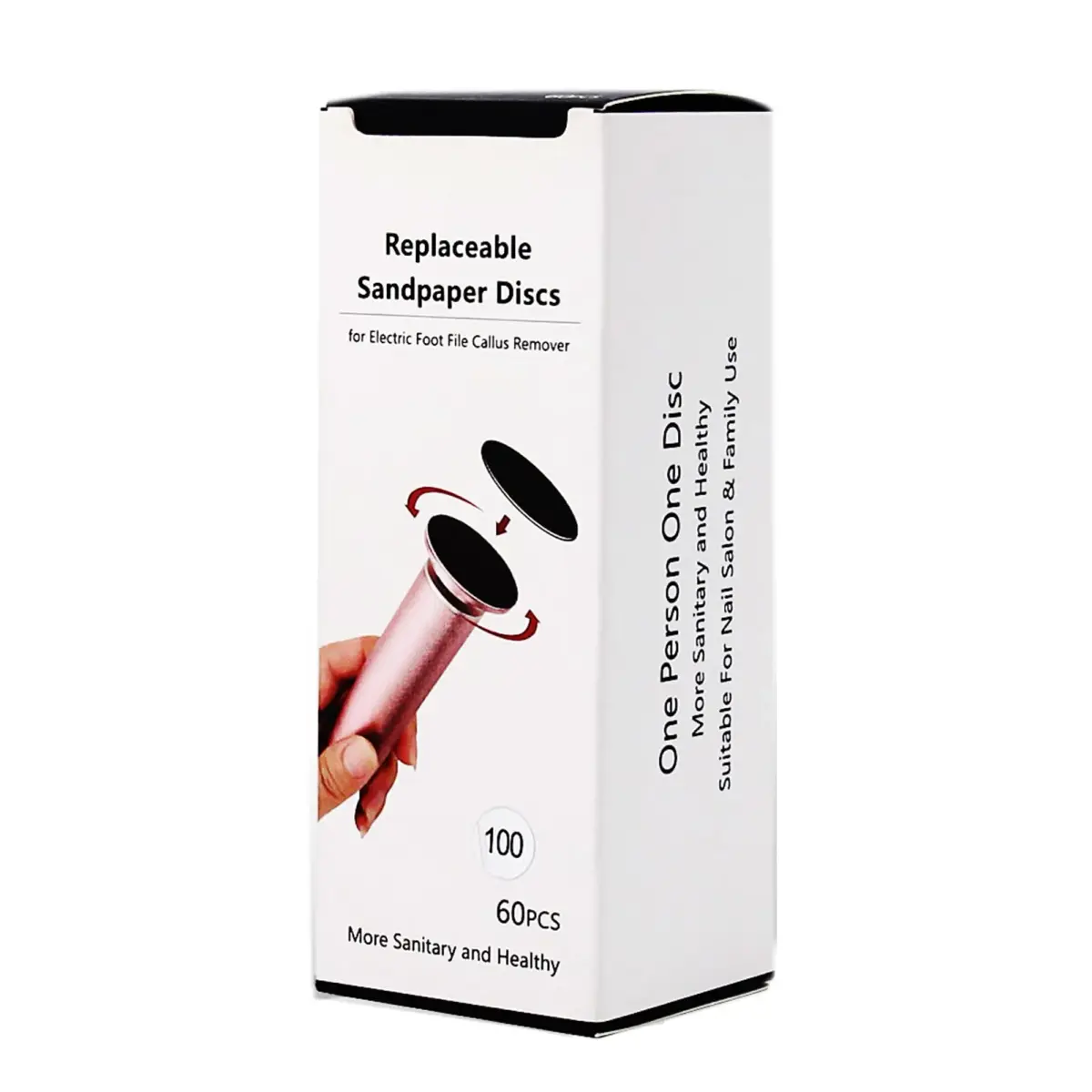 I·B·N G 60pcs Sandpaper Refill Discs Medium 100 Grit | For Electric Foot Files - view 8