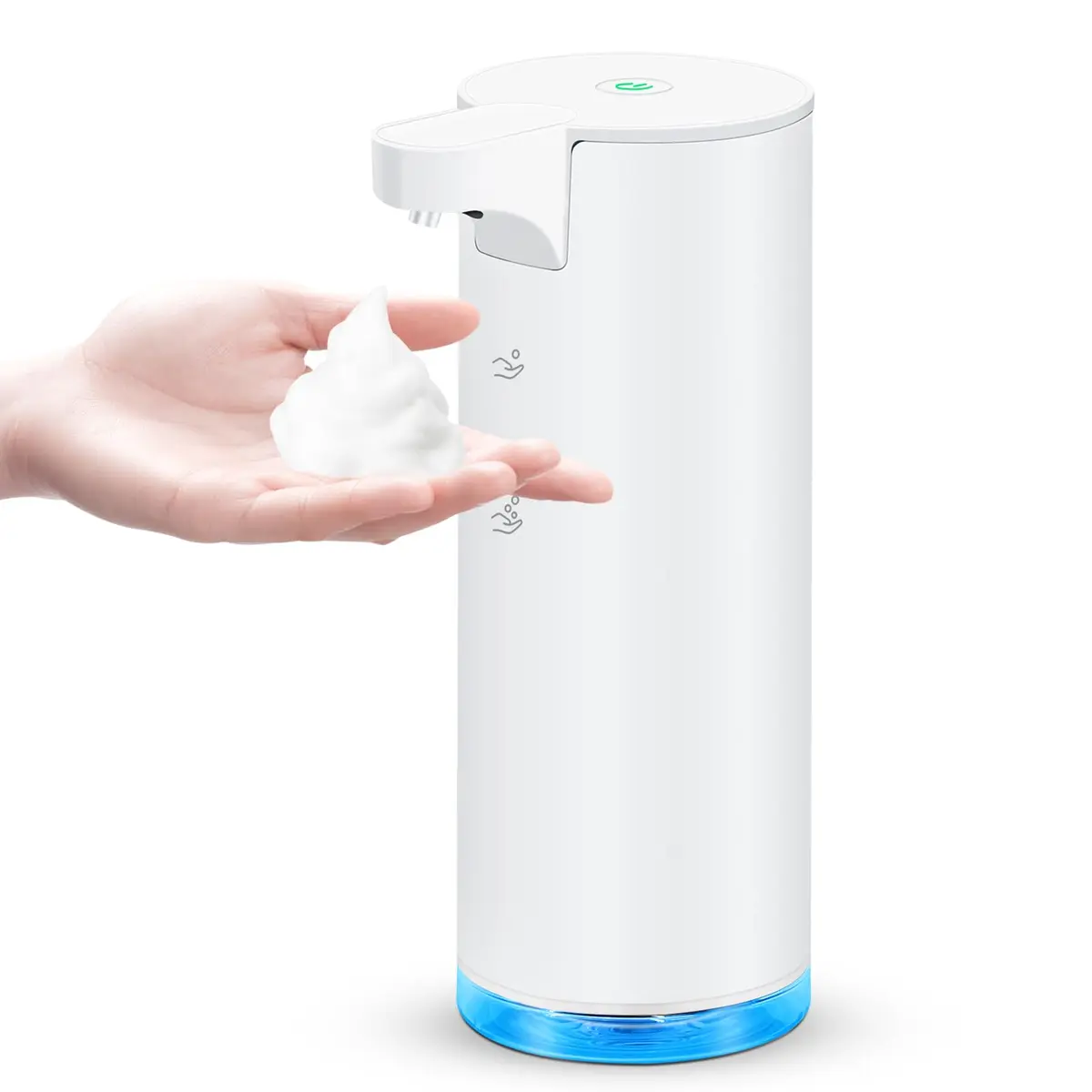 HOTBABY Automatic Foaming Soap Dispenser Touchless Stainless Steel White | Rechargeable Sensor for Bathroom & Kitchen - main product image