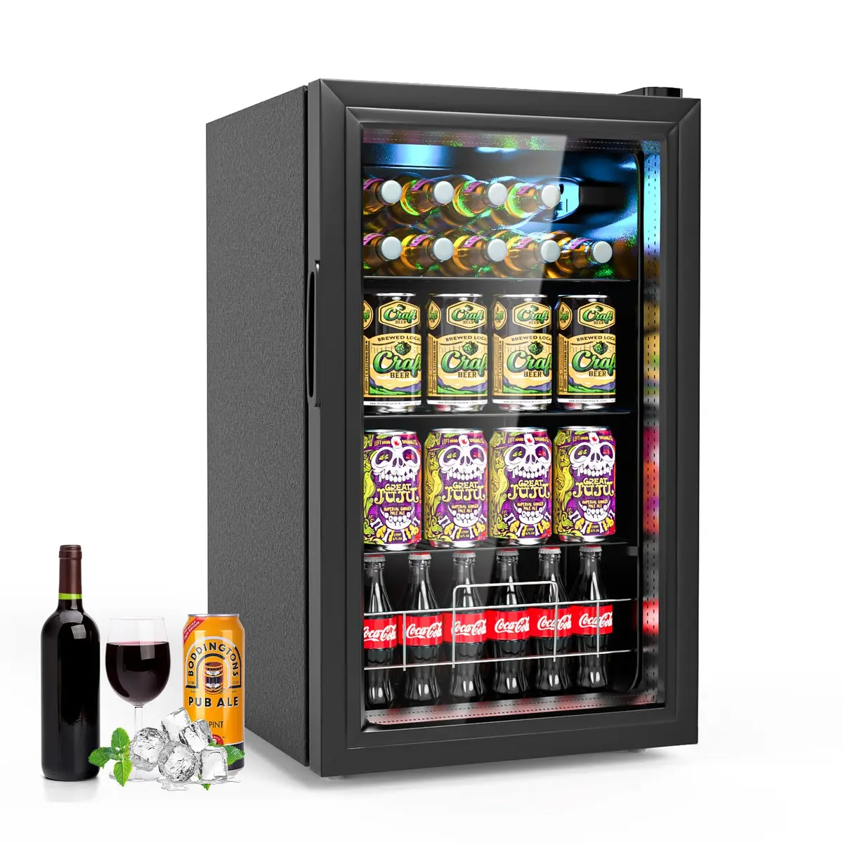 Geekman Beverage Refrigerator Cooler, 120 Can Capacity | Adjustable Shelves & Quiet Operation - main product image