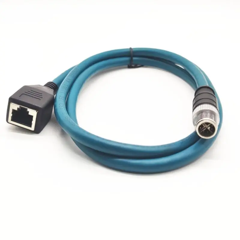 BOUUNCIY 16.4ft M12 to RJ45 Industrial Ethernet Cable | Shielded Cat6 Field Wireable for Automation - view 2