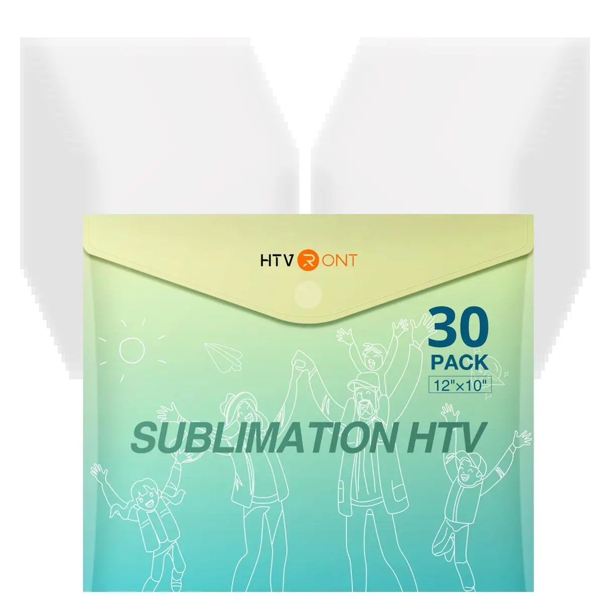HTVRONT Sublimation Vinyl for Cotton Shirts 30 Pack 12"x10" | Bright, Durable & Easy to Apply - main product image