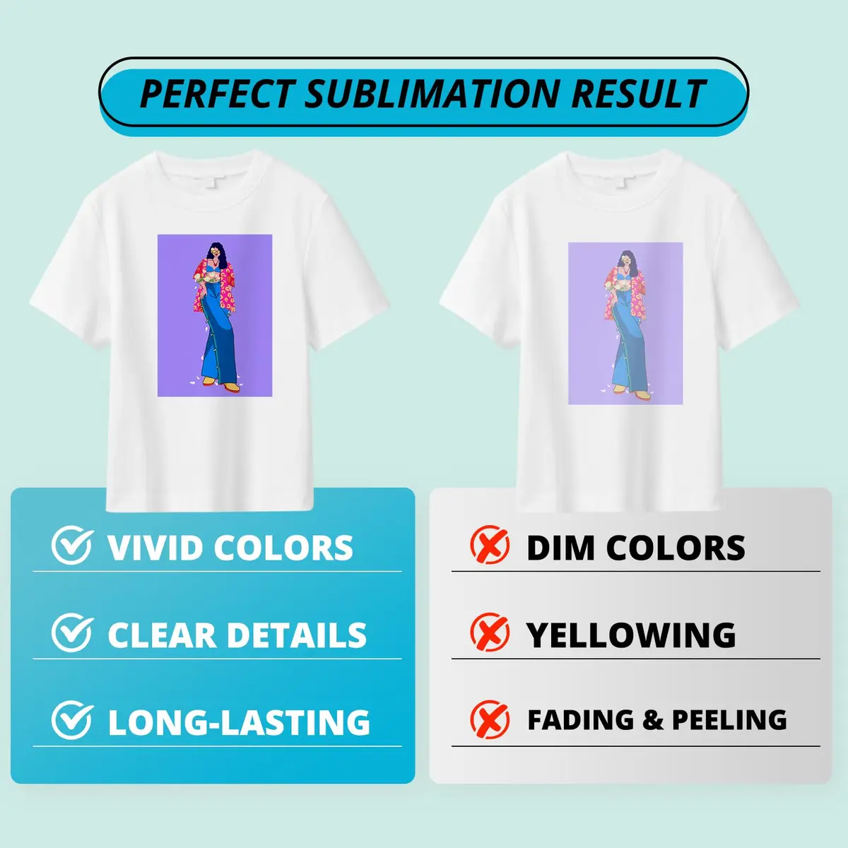 HTVRONT Sublimation Vinyl for Cotton Shirts 30 Pack 12"x10" | Bright, Durable & Easy to Apply - view 2