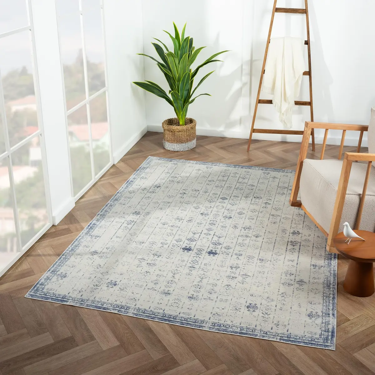 Harlow Hill 5x7 Machine Washable Area Rug | Water-Repellent & Stain-Resistant, Non-Slip Latex Backing - view 8
