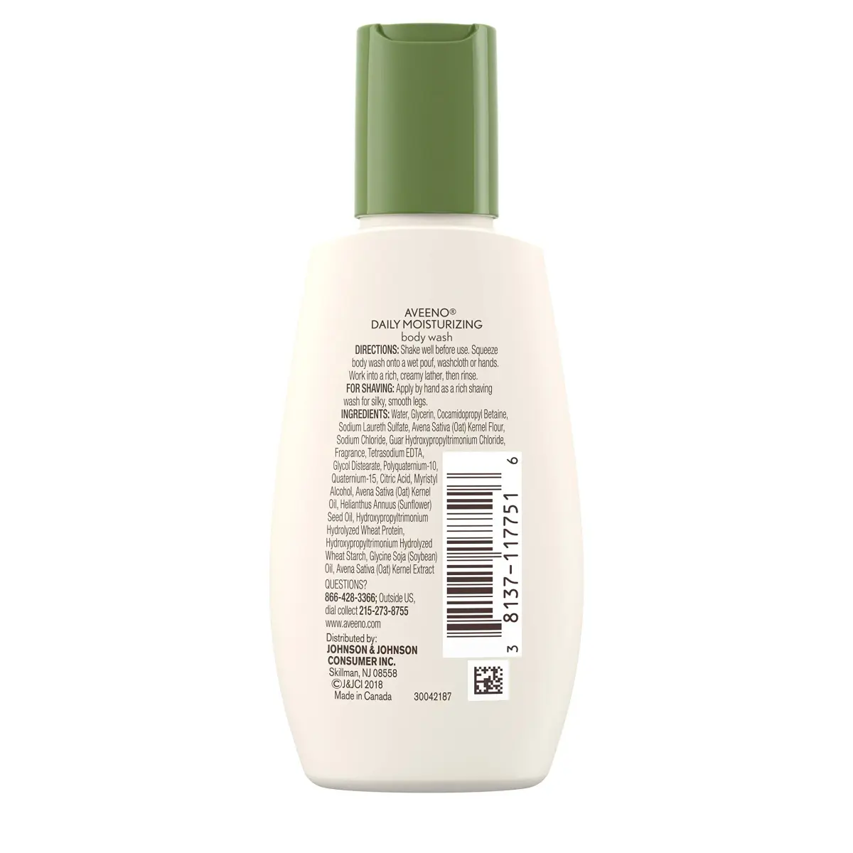 Aveeno Daily Moisturizing Body Wash 200ml (6.76 Fl Oz) | Prebiotic Oat for Dry Sensitive Skin - view 2