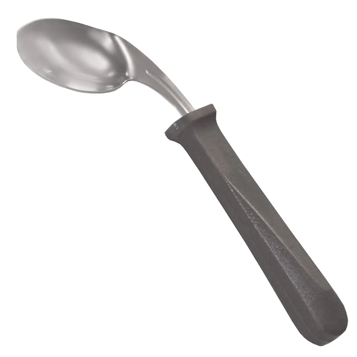 Rehabilitation Advantage Right Handed Grip Easy Offset Spoon (Pack of 2) | Ergonomic Stainless Steel Design for Limited Mobility - view 3