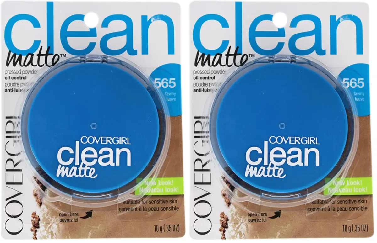 COVERGIRL Clean Matte Pressed Powder Tawny 10 g (Pack of 2) | Dermatologically Tested & Non-Comedogenic - main product image