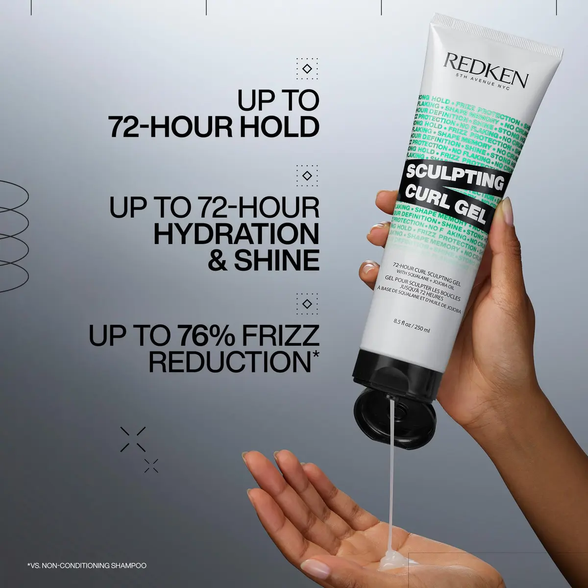 Redken Sculpting Curl Gel – For Curly Hair 250ml (8.5 Fl Oz) | Strong Hold Frizz Control - view 2
