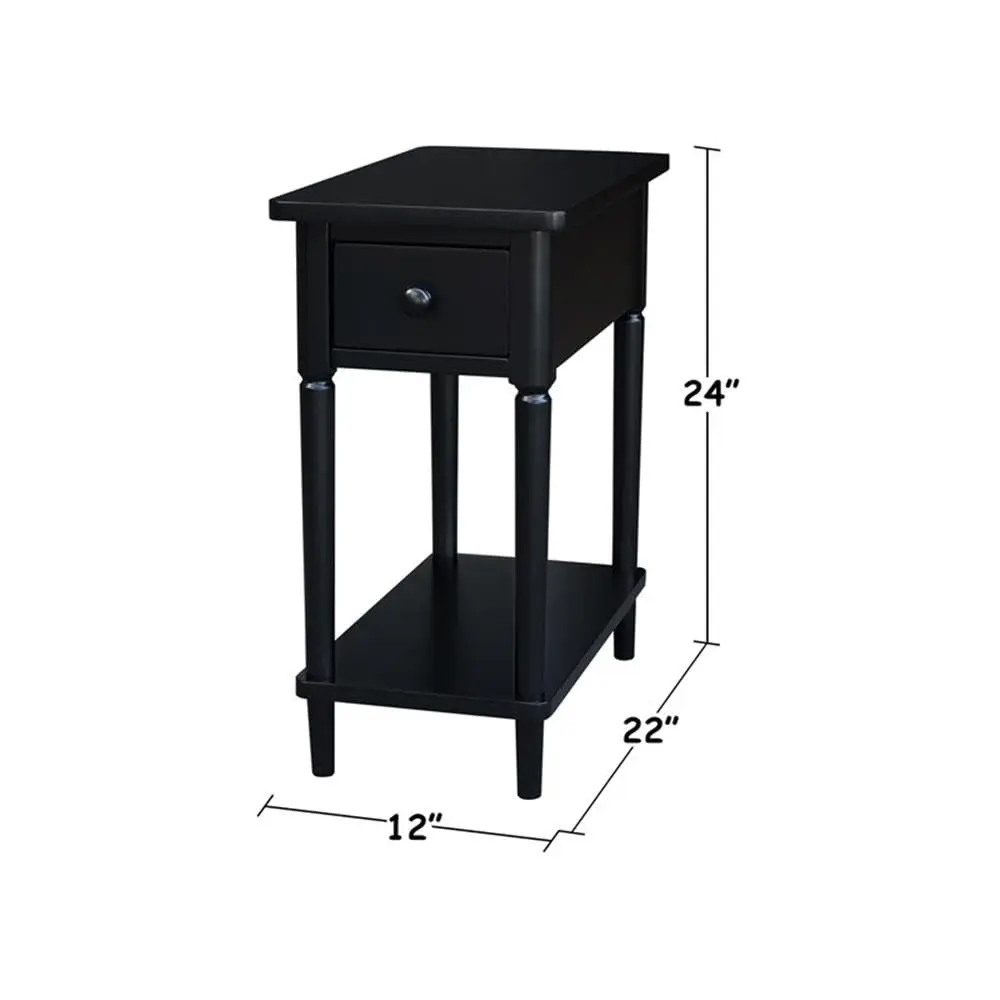 IC INTERNATIONAL CONCEPTS Solid Wood Narrow Side Table in Black | Durable, Elegant Accent Piece - view 7
