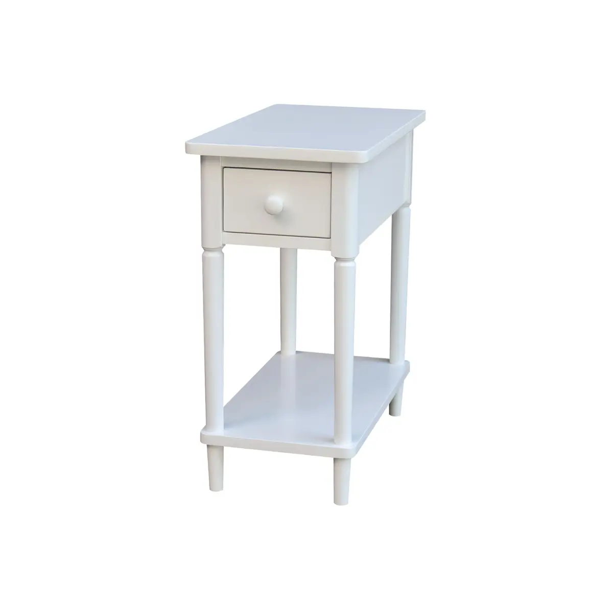 IC INTERNATIONAL CONCEPTS Solid Wood Narrow Side Table in White | Transitional Design, 12x22x24 in - main product image