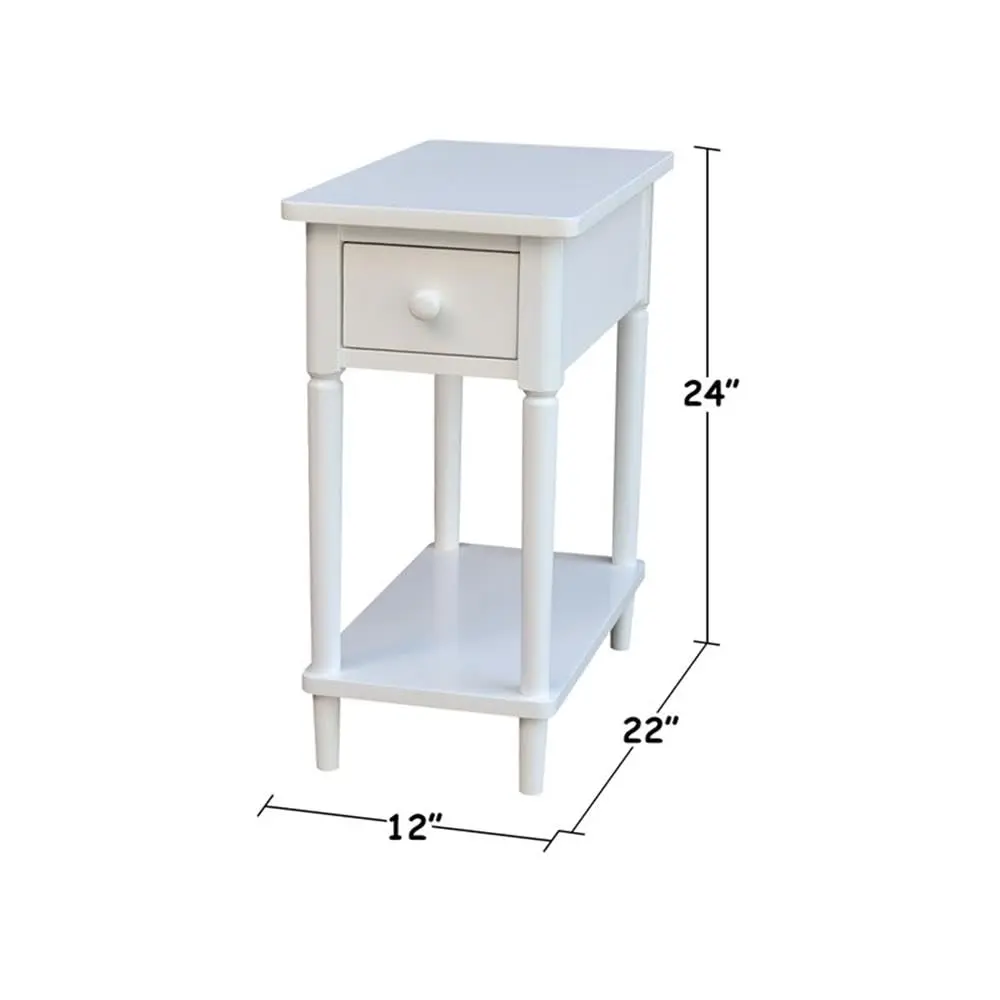 IC INTERNATIONAL CONCEPTS Solid Wood Narrow Side Table in White | Transitional Design, 12x22x24 in - view 2