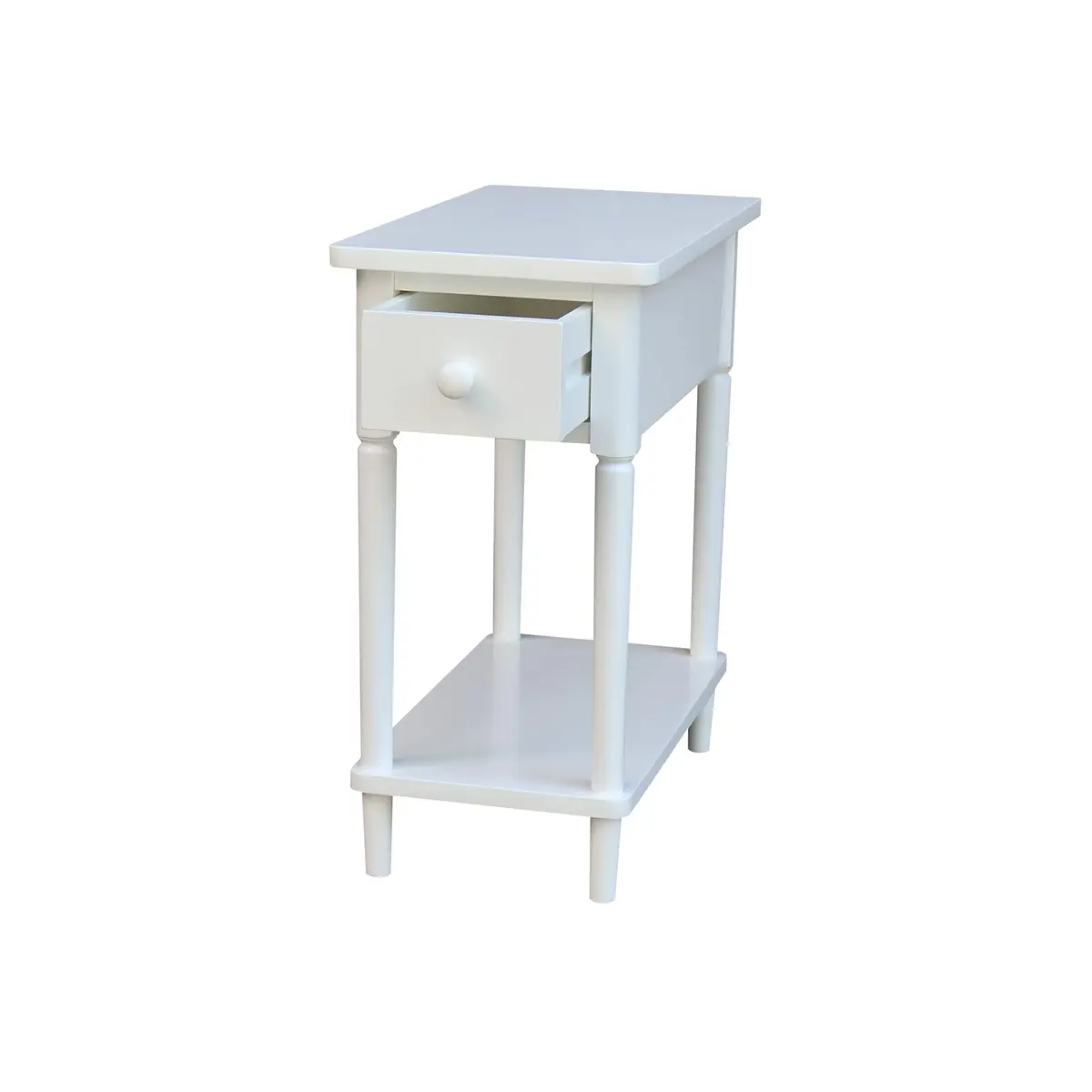 IC INTERNATIONAL CONCEPTS Solid Wood Narrow Side Table in White | Transitional Design, 12x22x24 in - view 3