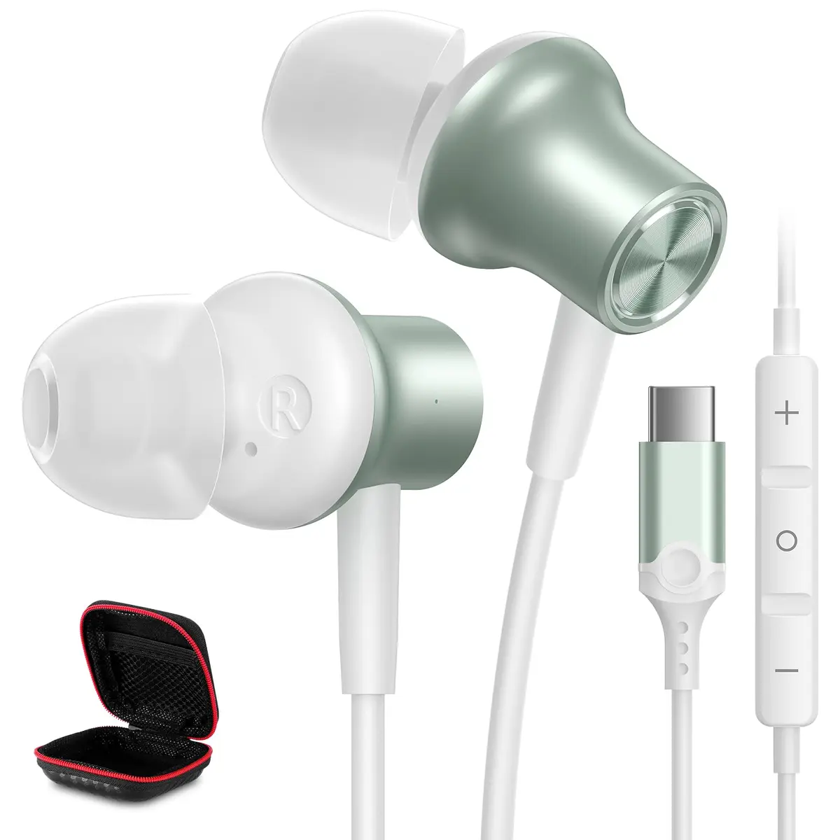 iMangoo USB C Headphones for Apple Wired Earbuds for iPhone 17 17e 16 15 | Premium HiFi Stereo DAC - main product image