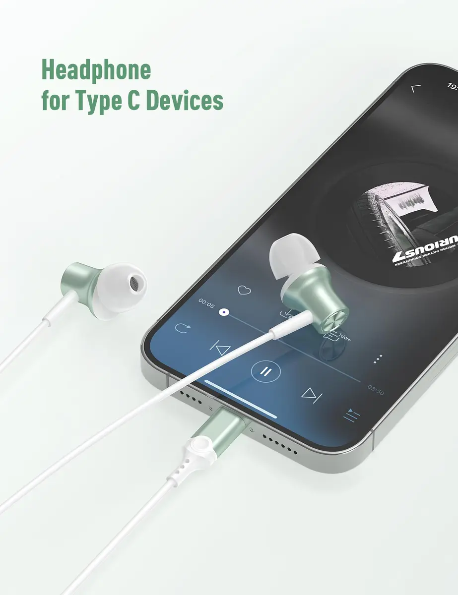 iMangoo USB C Headphones for Apple Wired Earbuds for iPhone 17 17e 16 15 | Premium HiFi Stereo DAC - view 3