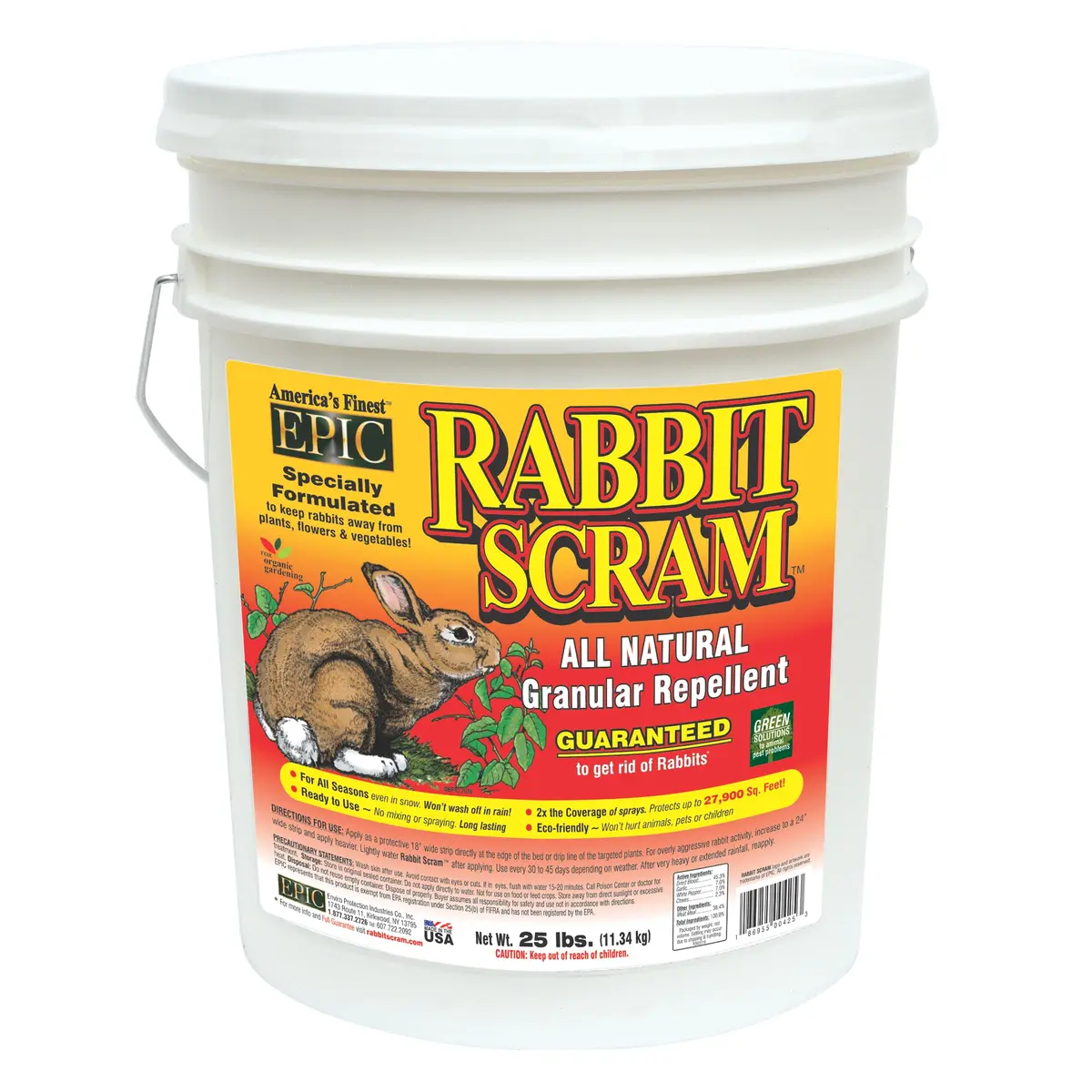EPIC REPELLENTS Rabbit Scram All Natural Granular Repellent 25 lb | Eco-Friendly Animal & Pet Safe - main product image