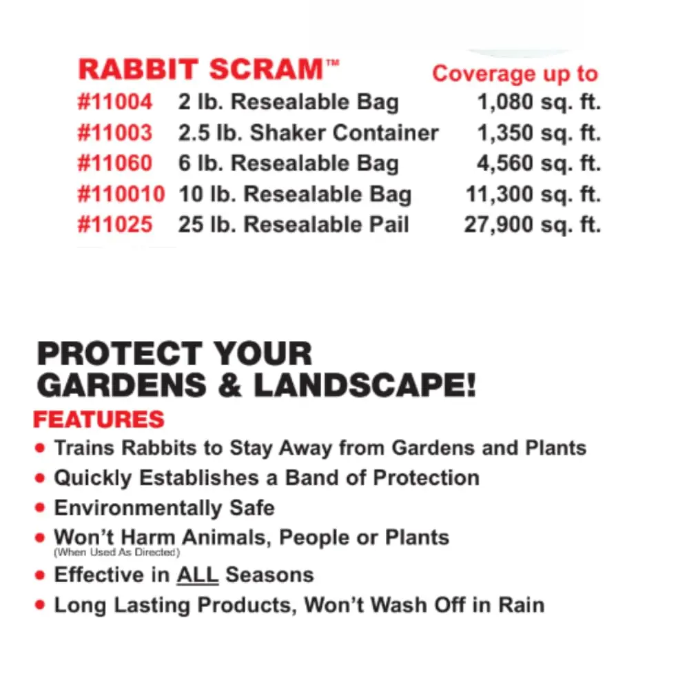 EPIC REPELLENTS Rabbit Scram All Natural Granular Repellent 25 lb | Eco-Friendly Animal & Pet Safe - view 2