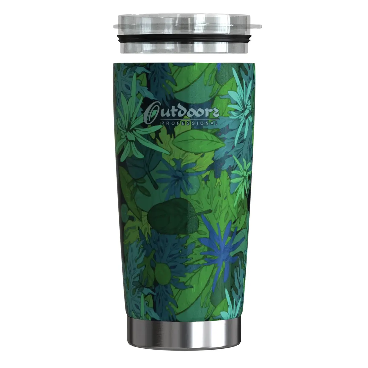 Outdoors Professional 20-Oz. Stainless Steel Double-Walled Vacuum Tumbler | Tropical Green, Keeps Drinks Hot 6H & Cold 12H - view 2