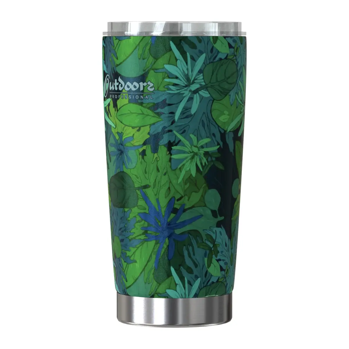 Outdoors Professional 20-Oz. Stainless Steel Double-Walled Vacuum Tumbler | Tropical Green, Keeps Drinks Hot 6H & Cold 12H - view 4
