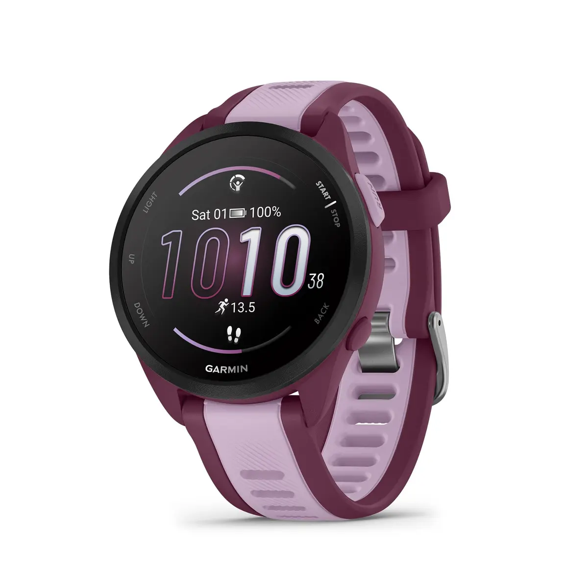 Garmin Forerunner® 165 Music Running Smartwatch 43mm Berry | AMOLED Touchscreen GPS - main product image