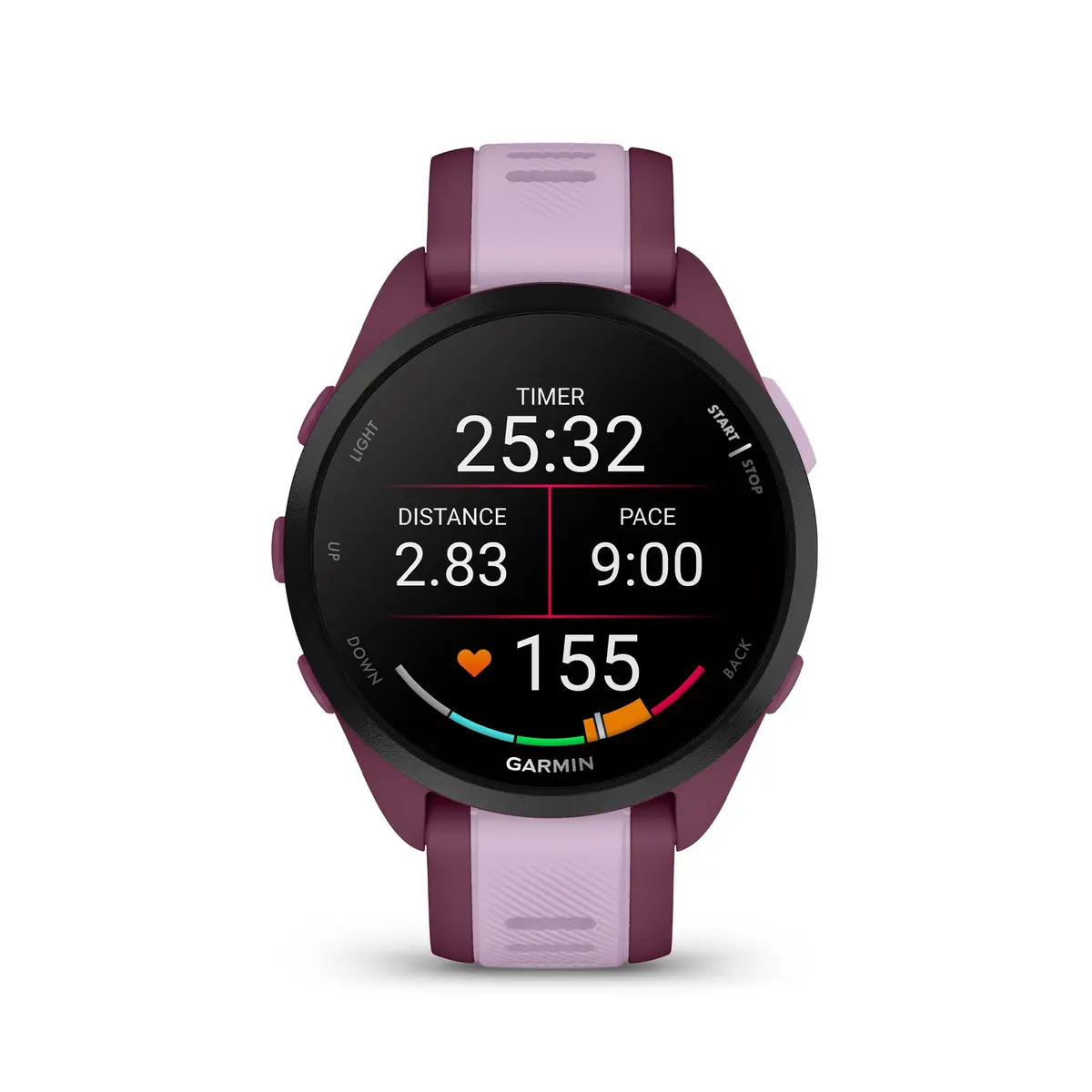 Garmin Forerunner® 165 Music Running Smartwatch 43mm Berry | AMOLED Touchscreen GPS - view 2