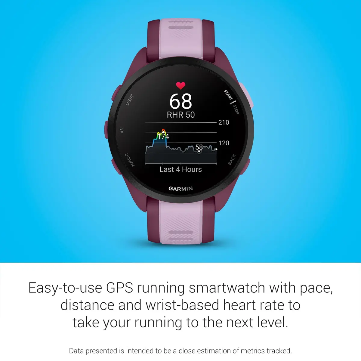 Garmin Forerunner® 165 Music Running Smartwatch 43mm Berry | AMOLED Touchscreen GPS - view 4
