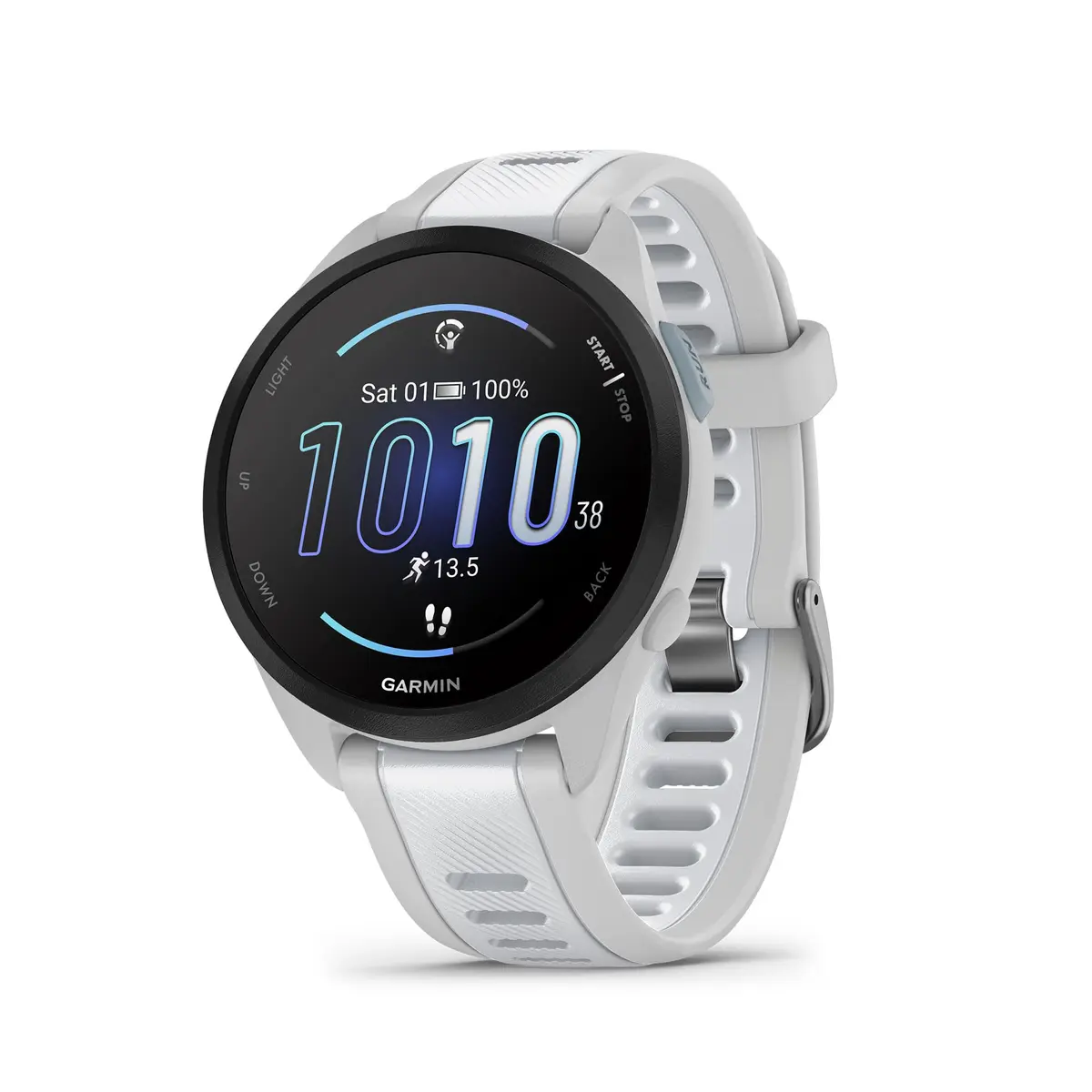 Garmin Forerunner® 165 Music Running Smartwatch 43mm Whitestone | GPS, AMOLED Touchscreen, Music Storage - main product image
