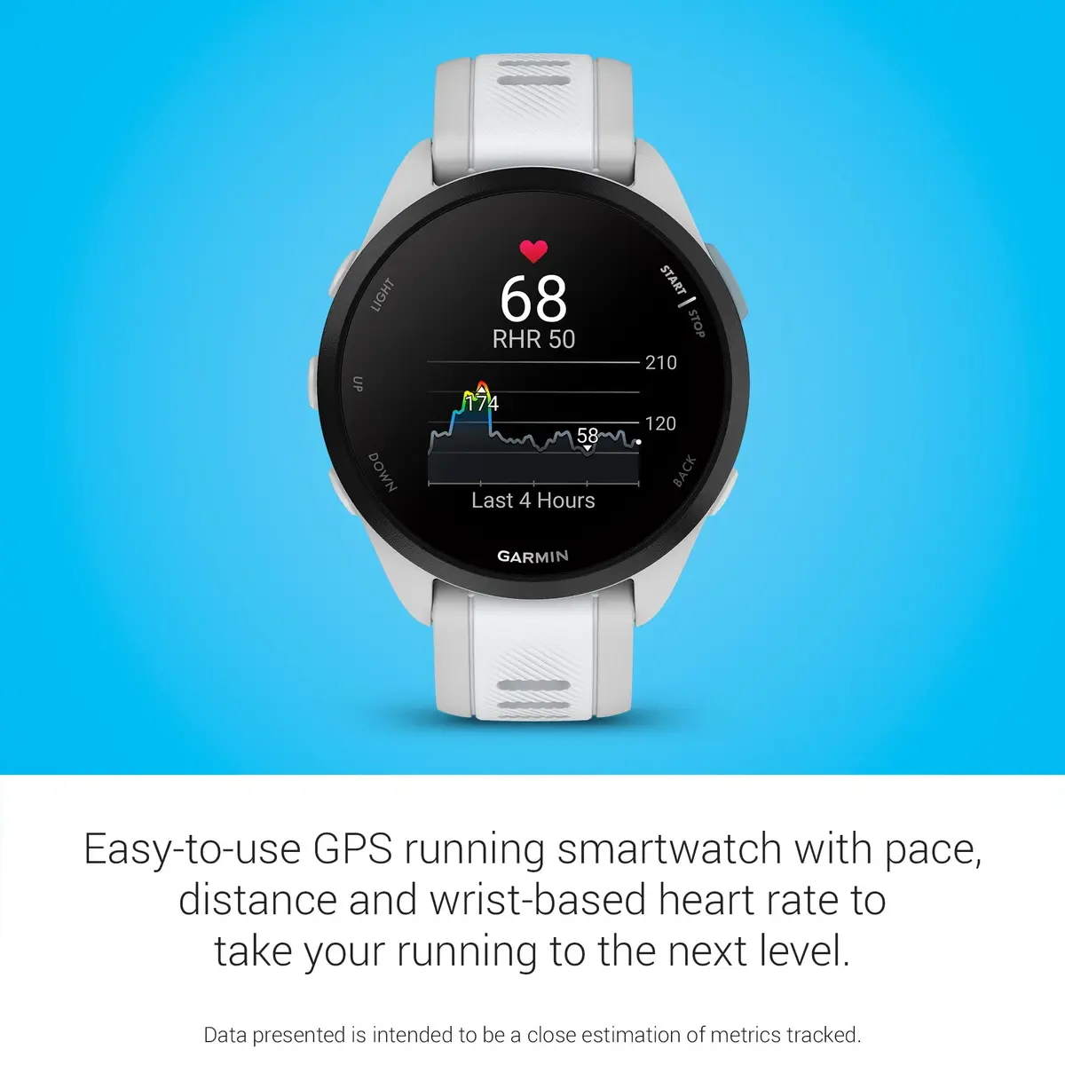 Garmin Forerunner® 165 Music Running Smartwatch 43mm Whitestone | GPS, AMOLED Touchscreen, Music Storage - view 3