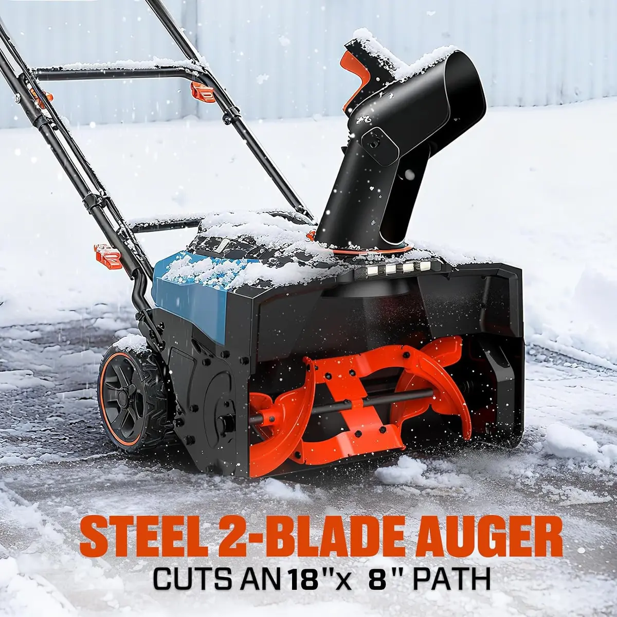 SENIX 40V 18'' Cordless Snow Blower | 2×4.0Ah Batteries, Steel Auger, 33ft Throw - view 5