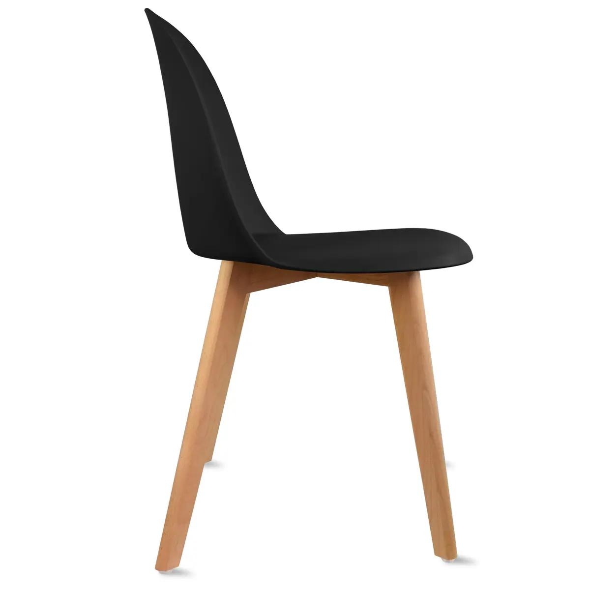 2xhome Modern Armless Dining Chairs | Plastic Shell Seat with Wooden Legs | Indoor/Outdoor Use - view 7