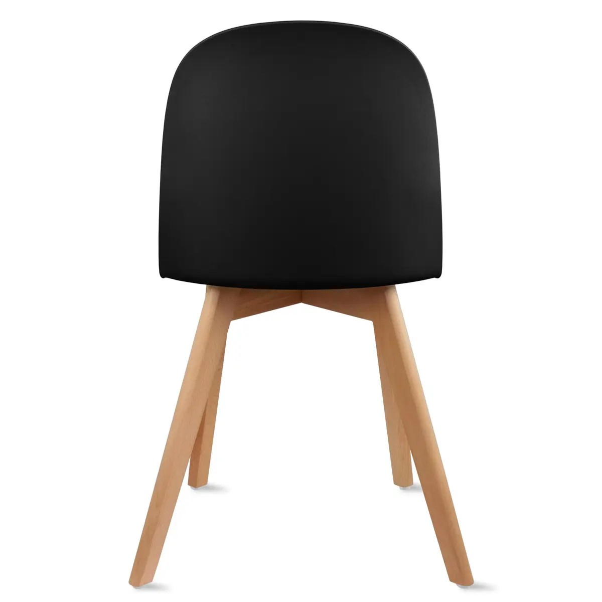 2xhome Modern Armless Dining Chairs | Plastic Shell Seat with Wooden Legs | Indoor/Outdoor Use - view 8