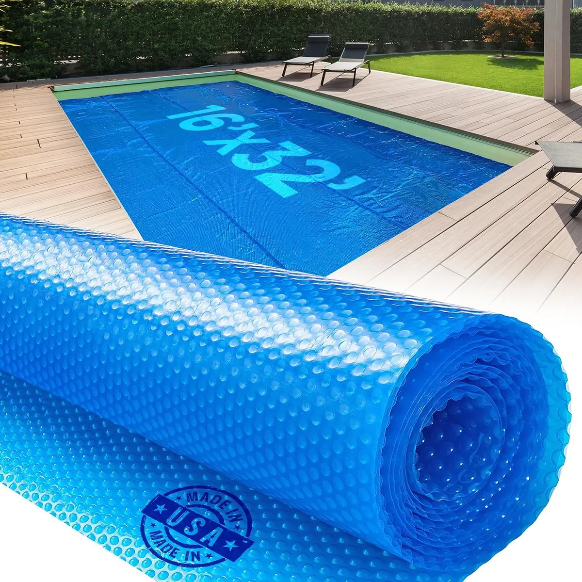 Shop Square 16' x 32' Rectangle Solar Cover | Heavy Duty Pool Blanket with Custom Fit (70-120 chars) - main product image