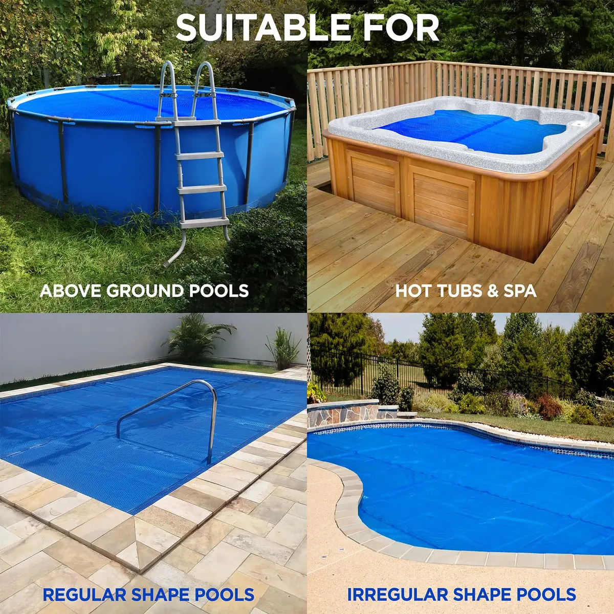 Shop Square 16' x 32' Rectangle Solar Cover | Heavy Duty Pool Blanket with Custom Fit (70-120 chars) - view 4