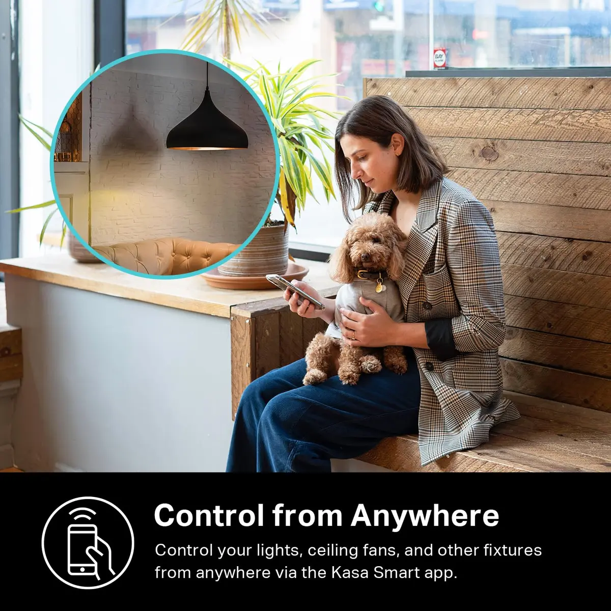 Kasa Smart Dimmer Switch HS220-LA Light Almond | App-Guided Install, 1%-100% Brightness Control - view 5