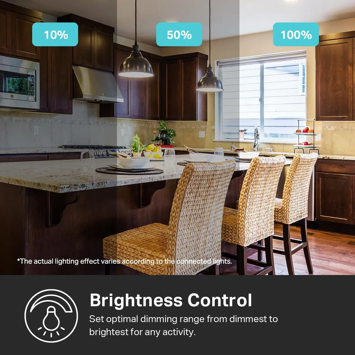 Kasa Smart Dimmer Switch HS220-LA Light Almond | App-Guided Install, 1%-100% Brightness Control - view 3