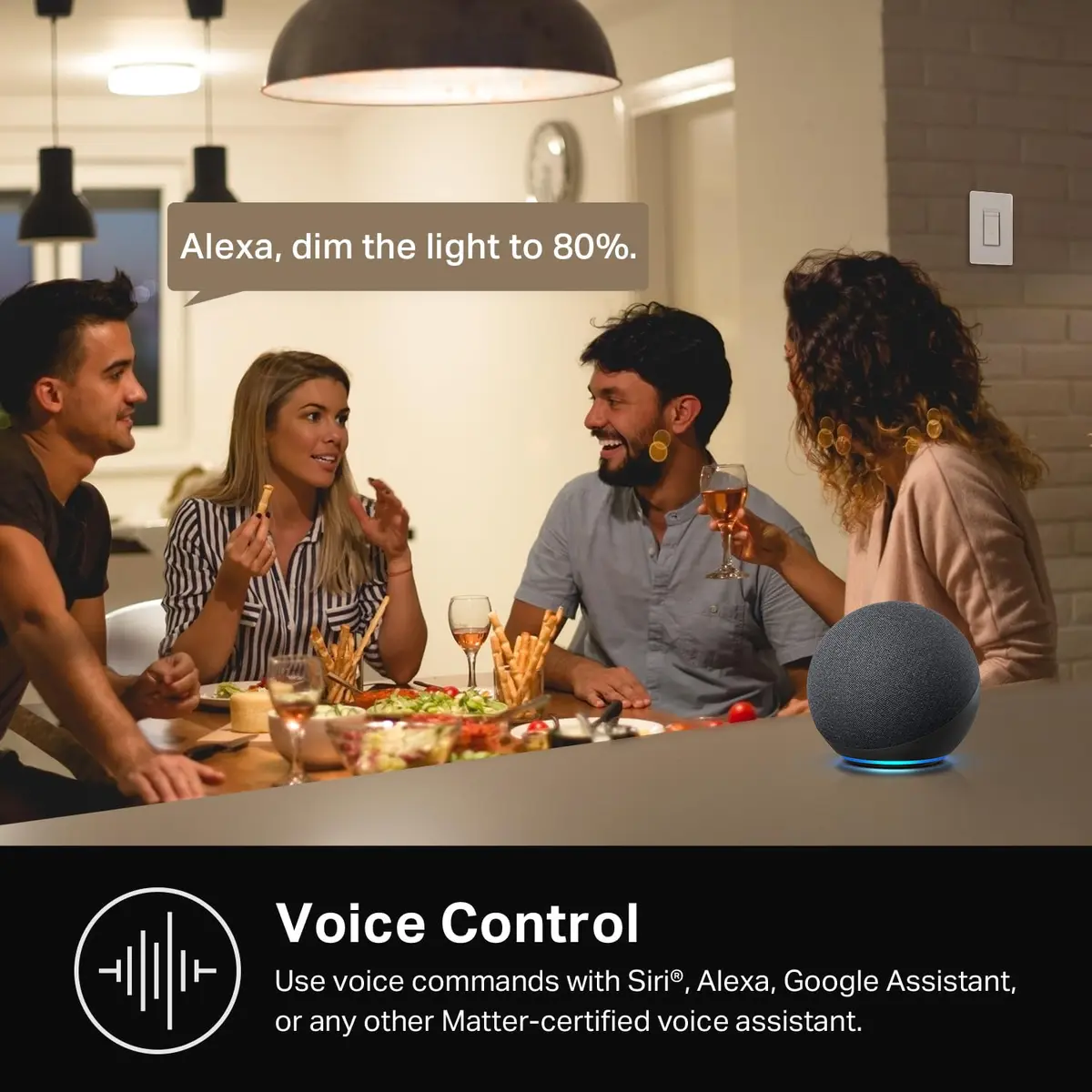 Kasa Smart Dimmer Switch HS220-LA Light Almond | App-Guided Install, 1%-100% Brightness Control - view 4