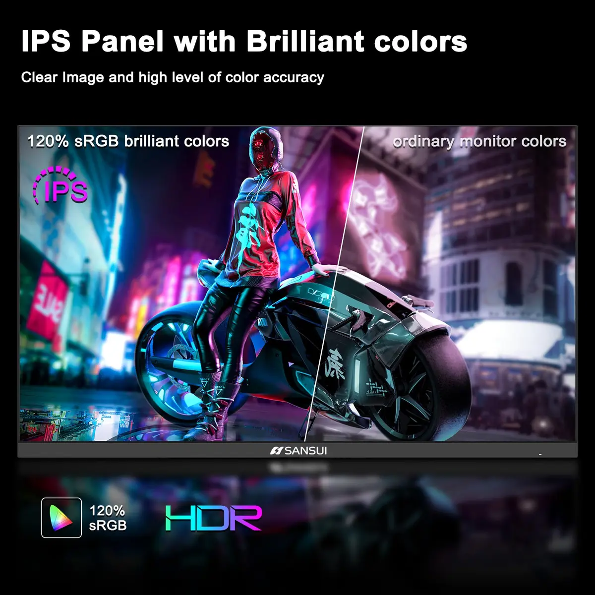 SANSUI 27 Inch WQHD 2560 x 1440 IPS Gaming Monitor, 200Hz 180Hz 1ms, HDR Eye Care, VESA Mount, Metal Stand (DP Cable Included) - view 5