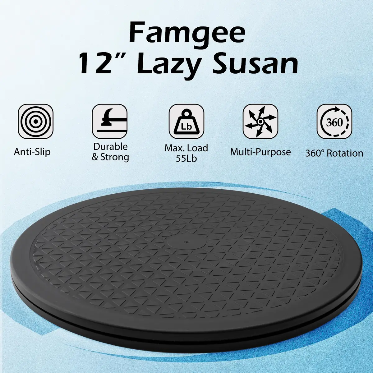 Famgee 12 Inch Lazy Susan Turntable 30cm (11.8in) | Heavy Duty Rotating Stand with Steel Ball Bearings - view 2