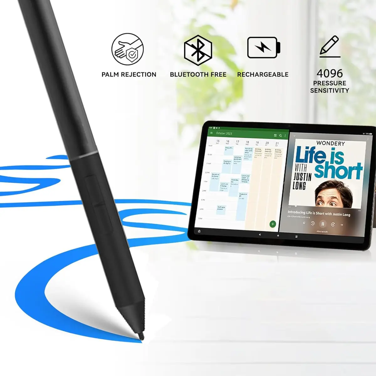 MITATTOK Stylus Pen for HP Elite x2 1013 G3 & Pro x2 612 G2 | Silver, Compatible with Wacom AES (70-120c) - view 7