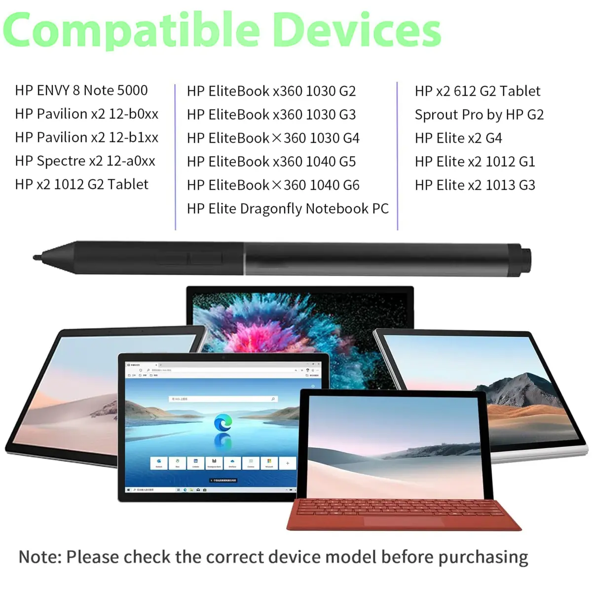 MITATTOK Stylus Pen for HP Elite x2 1013 G3 & Pro x2 612 G2 | Silver, Compatible with Wacom AES (70-120c) - view 2