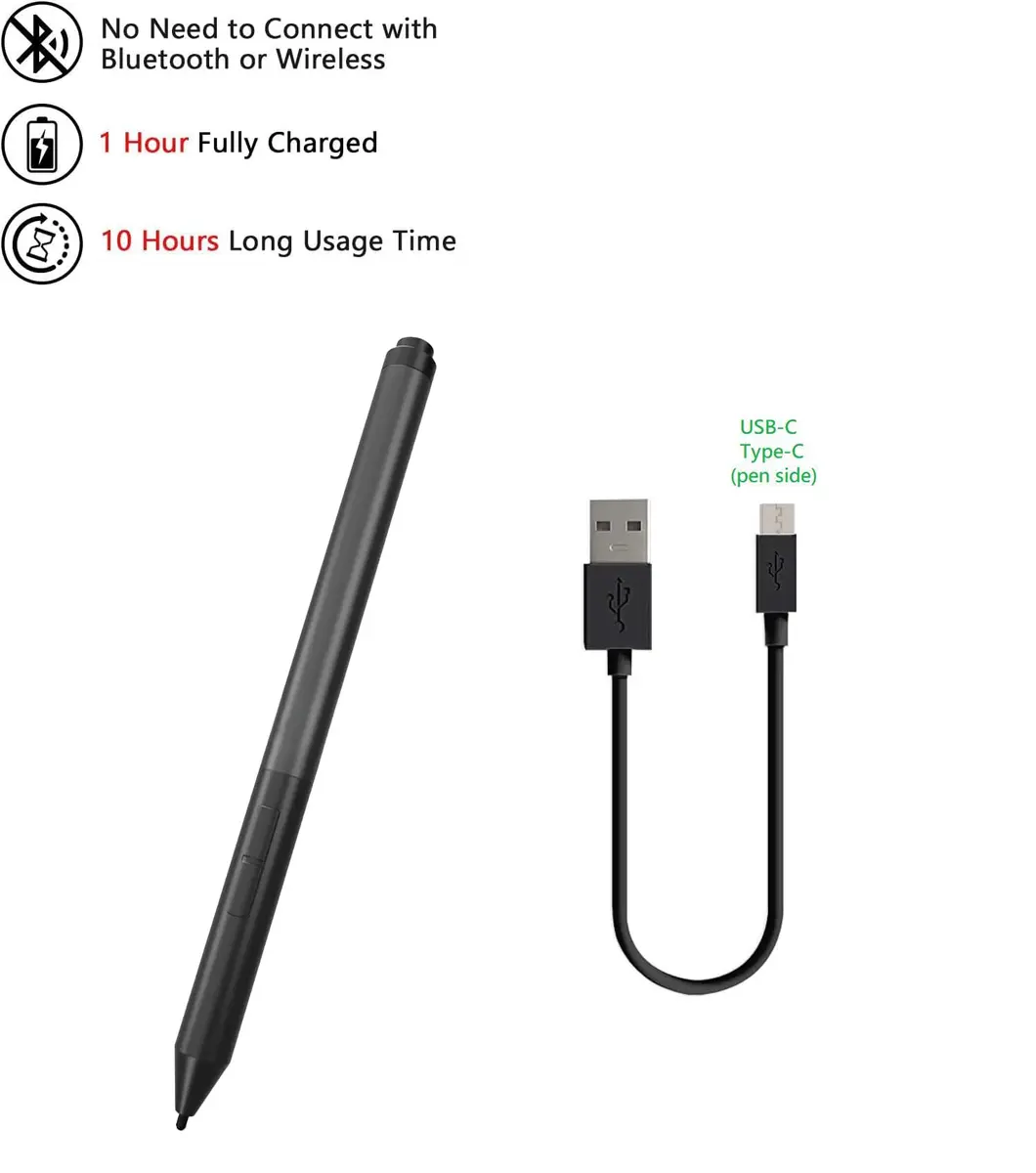 MITATTOK Stylus Pen for HP Elite x2 1013 G3 & Pro x2 612 G2 | Silver, Compatible with Wacom AES (70-120c) - view 3
